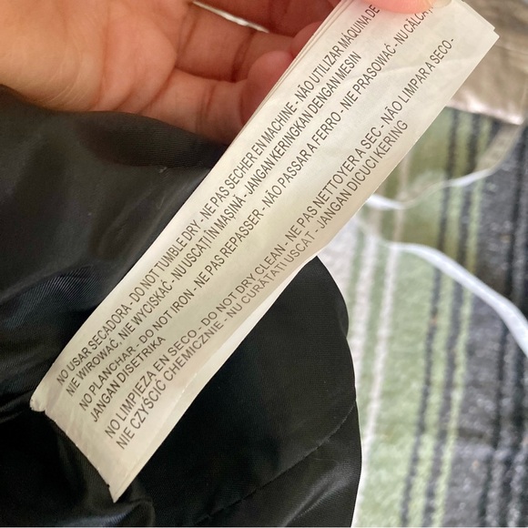 ZARA vegan leather silver metallic logo zip biker jacket - Picture 9 of 10